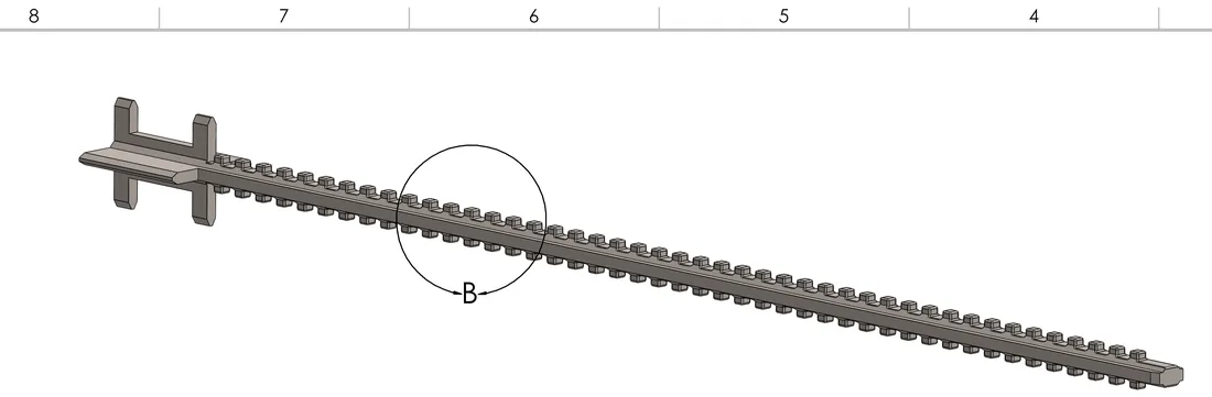 Notched carrier bar — engineering drawing detail