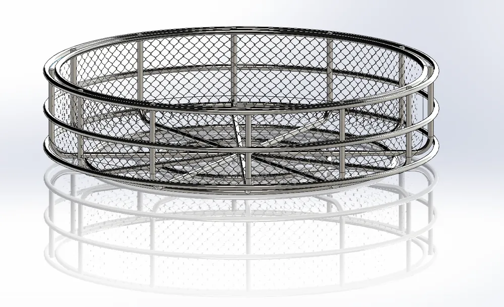 Round heat treat basket — CAD design model